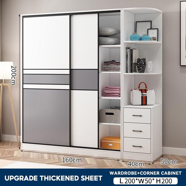 Wardrobe Sliding Door 2/3 Door Sliding Wardrobe Home Bedroom Modern Minimalist Sliding Door Wardrobe