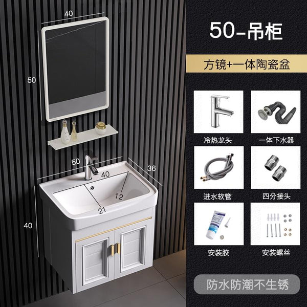 Vanity Cabinet Bathroom Space Aluminum Bathroom Cabinet Combination Wash Basin Wash Basin Small