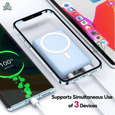 YAYU 10000mAH Slim Magnetic Wireless Power Bank Fast Charging Light Portability Powerbank