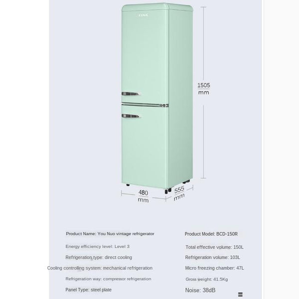 mini fridge Hot in ready stockUna retro color white black and yellow home office living room