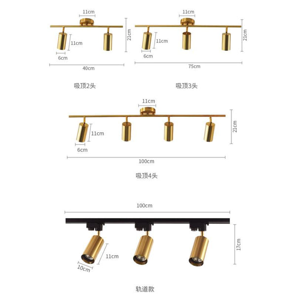🔥In Stock🔥 Nordic Gold Surface Mounted Spotlight Living Room Dining Room Household Ceiling