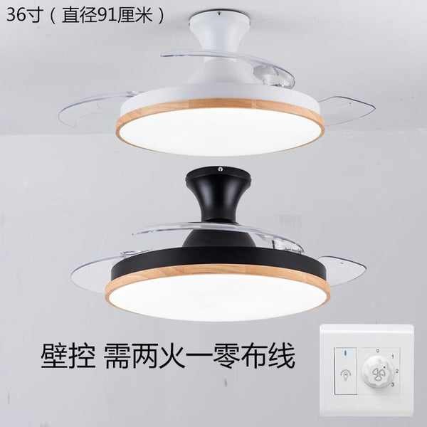 Ceiling invisible ceiling fan light ultra-thin LED telescopic folding fan light dining room living