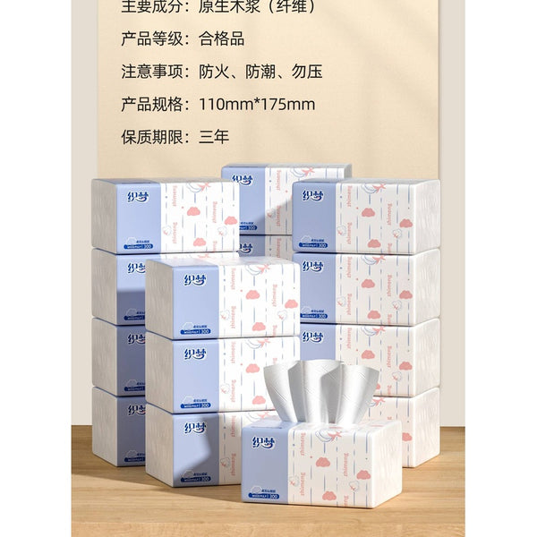 [4 Packs] Wood Pulp Facial Tissue for Hand Wiping
